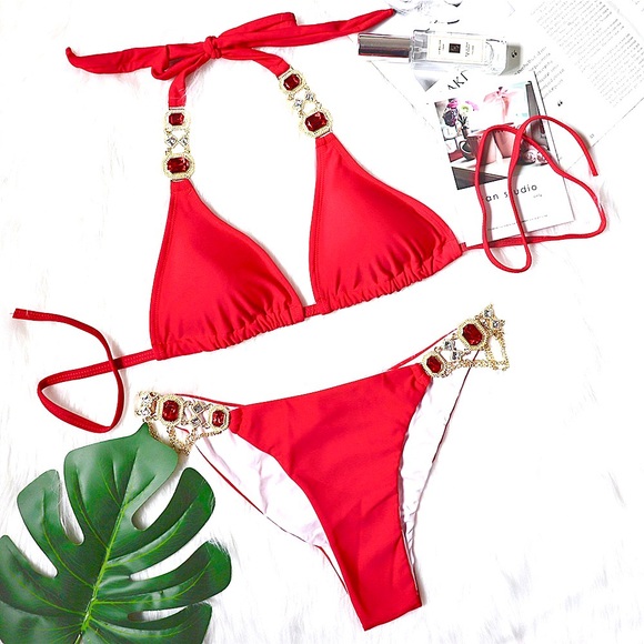 💋my princess cute red rhinestone swimsuit💋 - Picture 2 of 5